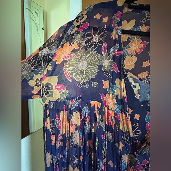 Free People 2pc Floral Slip Dress with Floral Shear Jacket - Picture 3 of 15